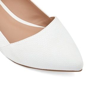 White Taitensis Ballerina Slip On Flats